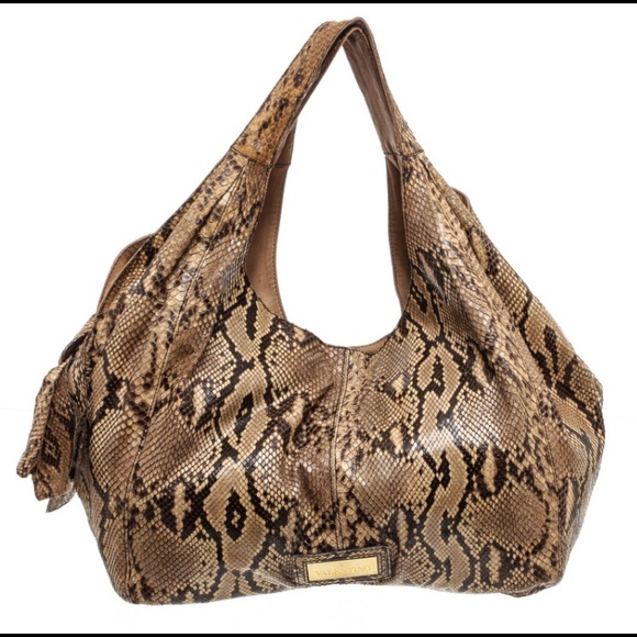 Valentino Brown Python Leather Nuage Bow Tote Bag - Picture 3 of 7